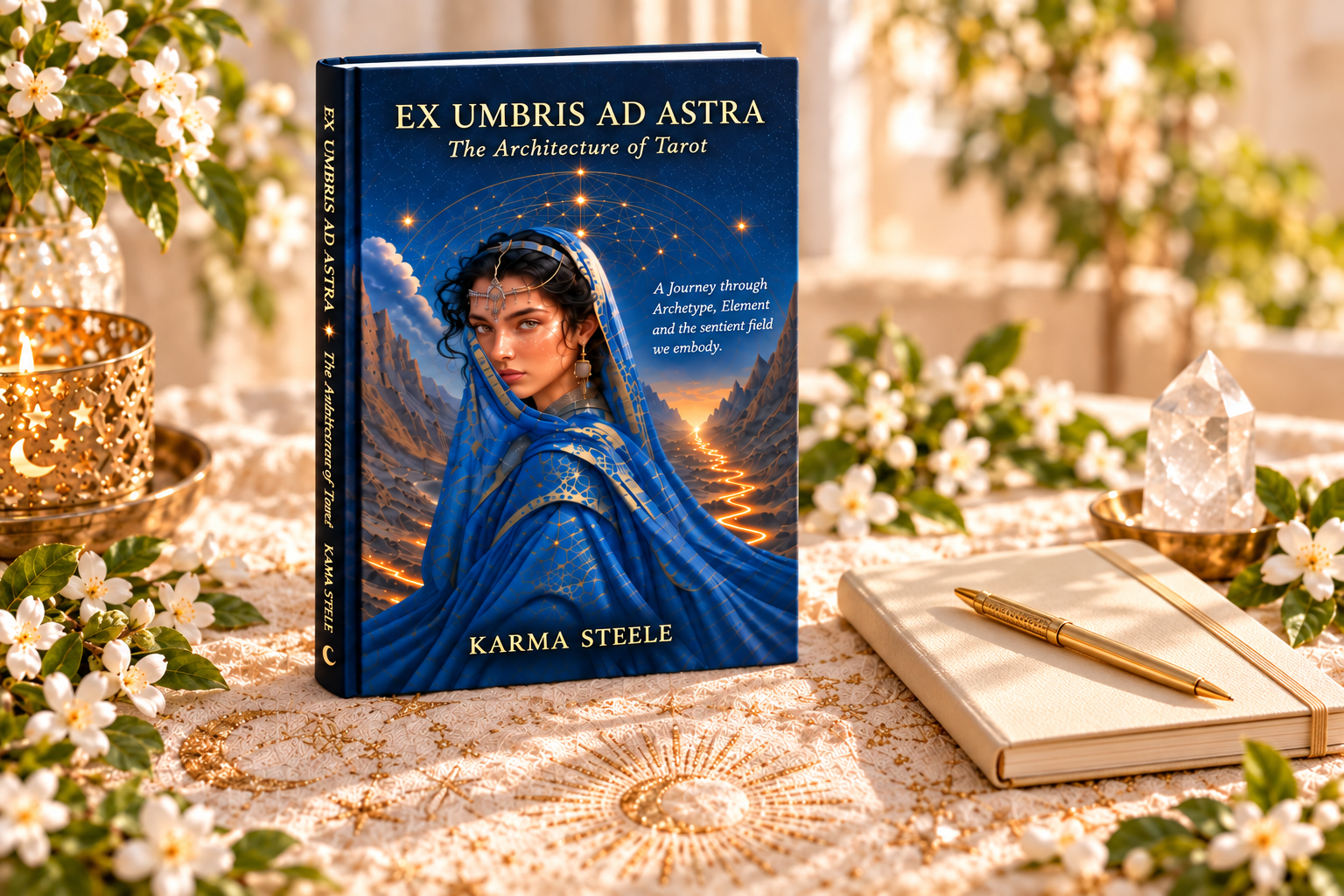 Ex Umbris Ad Astra: The Architecture of Tarot by Karma Steele — promotional book mockup